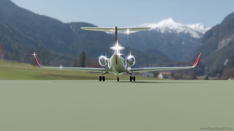 A shiny jet taking off