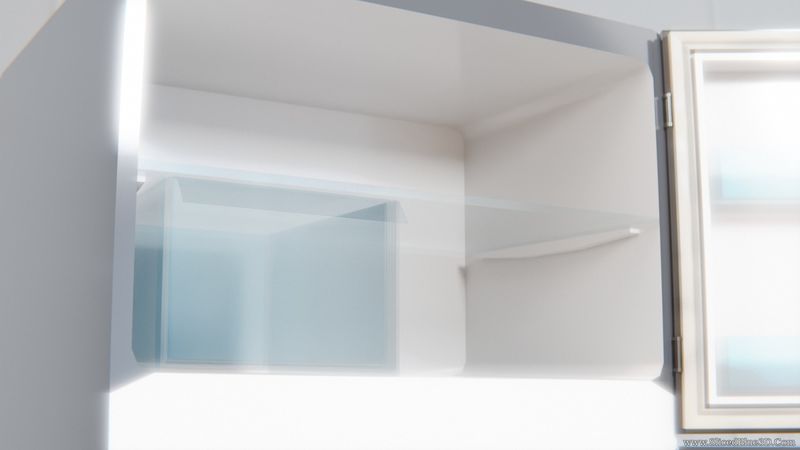 A freezer with a glass box