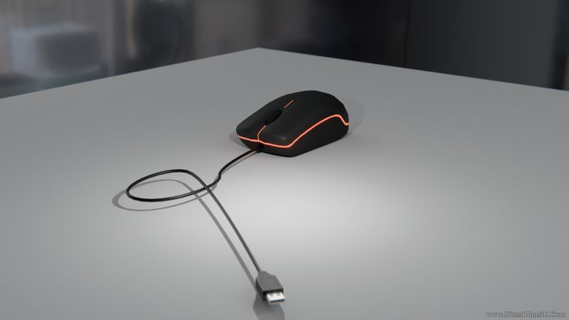 A glowing computer mouse