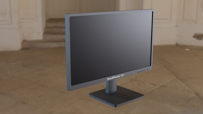 A black plastic monitor