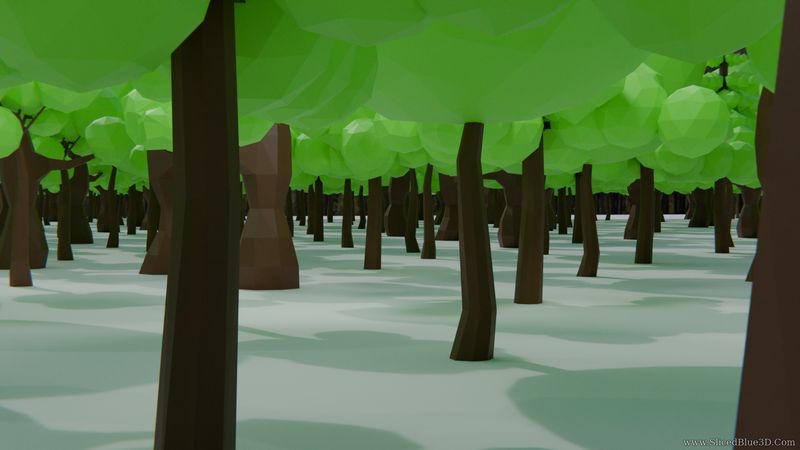 Inside low poly forest