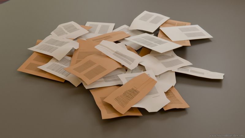 A pile of crumpled papers
