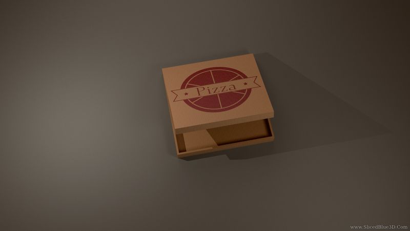 A pizza box from above