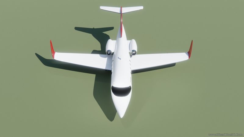 A white jet from above